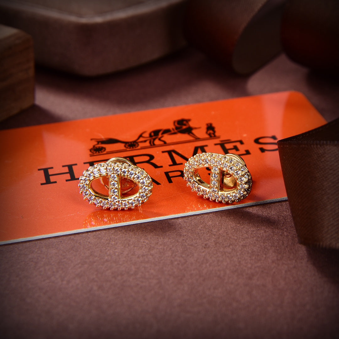 18K Farandole Diamond Hermes Earrings